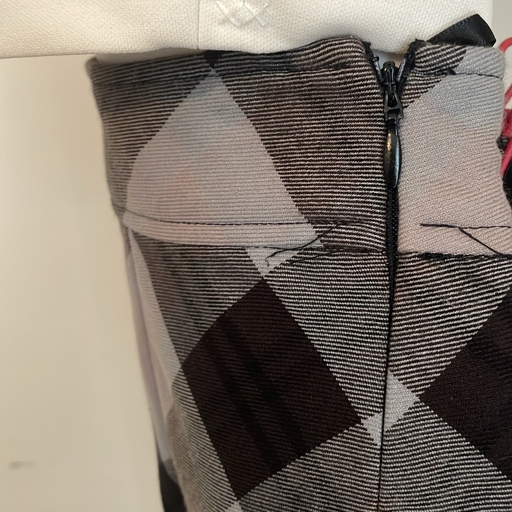 Free People Geometric Precision Plaid Pencil Skirt NWT - Picture 8 of 10